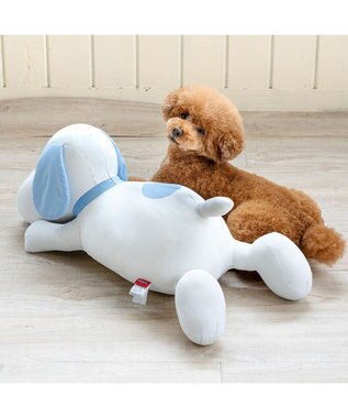 PET PARADISE スヌーピー 冷やし枕クッション M ホワイト×ブルー