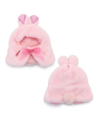 Mother garden しろたん ついてきちゃうマスコット 着せ替え服 《うさぎポンチョ 桃》 単品 うさぎポンチョ 桃