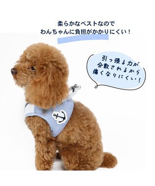 PET PARADISE 犬 ハーネス メッシュ ベスト ハーネス 【Ｓ】 小花柄／マリン マリン