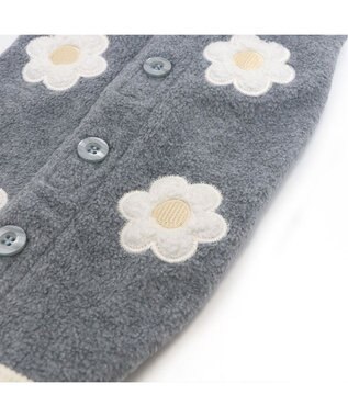 PET PARADISE ペットパラダイス 背中開き ベスト 《お花 アップリケ》 小型犬 グレー