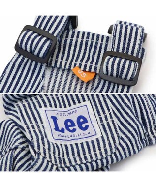 PET PARADISE Lee ヒッコリー オーバーオール  小型犬 ネイビー×ホワイト