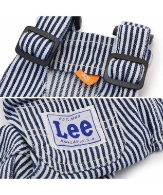 PET PARADISE Lee ヒッコリー オーバーオール  小型犬 ネイビー×ホワイト