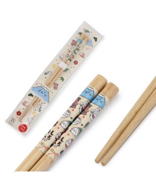 Mother garden しろたん 木製箸 21㎝《縁起物柄》 縁起物柄