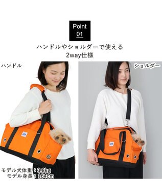 PET PARADISE Lee アウトドアキャリーバッグ  四角 【小型犬】 オレンジ