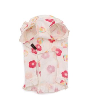 PET PARADISE ペットパラダイス 甚平《梅てまり柄》　小型犬 ホワイト×レッド