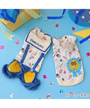 PET PARADISE ディズニー ドナルドダック 90周年 パンツ上下 《パーティ柄》 小型犬 パーティ柄