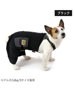 PET PARADISE ペットパラダイス オーバーオール ミリタリ ブラック 【小型犬】 ブラック