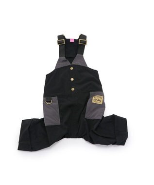 PET PARADISE ペットパラダイス オーバーオール ミリタリ ブラック 【小型犬】 ブラック