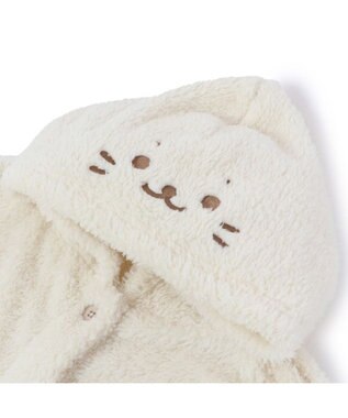 Mother garden あったか 袖なしケープ 《しろたん＆羊》レディース フリーサイズ ホワイト