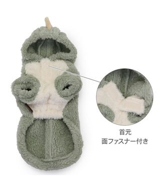 PET PARADISE ペットパラダイス 恐竜もこボアパーカー  中型犬 大型犬 グリーン