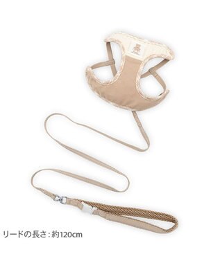 PET PARADISE ペットパラダイス くまちゃん リード付きハーネス 《チェック柄》 ４Ｓ/３Ｓ ベージュ