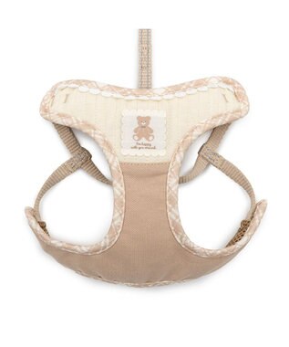 PET PARADISE ペットパラダイス くまちゃん リード付きハーネス 《チェック柄》 ４Ｓ/３Ｓ ベージュ