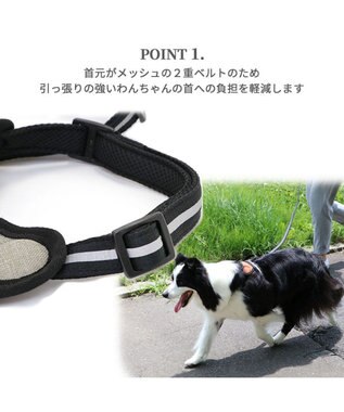 PET PARADISE ヘッドインハーネス 【Ｌ】 オレンジ / ブルー  【大型犬】 オレンジ×グレー