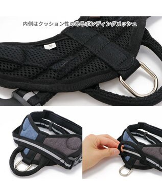 PET PARADISE ヘッドインハーネス 【Ｌ】 オレンジ / ブルー  【大型犬】 ブルー×ブラウン