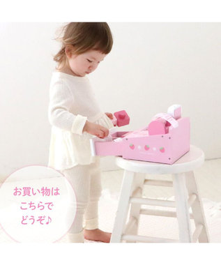 Mother garden マザーガーデン おままごと 木製 ストロベリー レジスター ピンク