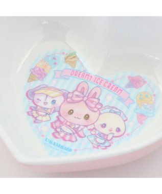 Mother garden マザーガーデン うさもも メラミン食器 ハート皿 《アイス柄》 単品 食洗機可 子供用食器 メラミン製 お皿 プレート キッズ 女の子 かわいい 食器 マルチカラー