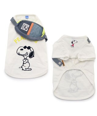 PET PARADISE スヌーピージョークール  お揃い Tシャツ 【中型犬】【大型犬】 イエロー ホワイト ピンク ホワイト