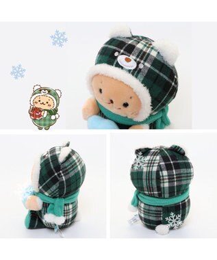 Mother garden しろたん お座り マスコット クリスマス ベア 《しろたん赤 / らっこいぬ緑》 単品 らっこいぬ・緑