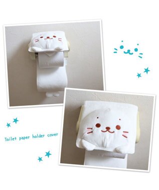 Mother garden しろたん トイレットペーパーホルダーカバー ホワイト