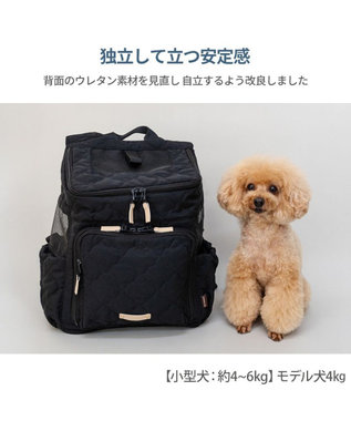 PET PARADISE ペットパラダイス ナチュラル キルティング ハグ&リュック M  小型犬 ブラック
