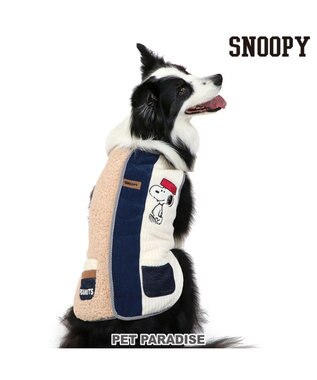 PET PARADISE スヌーピー リバーシブルベスト 《オフホワイト×赤》 中型犬 大型犬 オフホワイト×赤