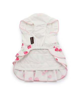 PET PARADISE 犬の服 春夏 ひんやり クール 接触冷感 虫除け 苺 ワンピース 【小型犬】クールマックスエコメイド 白~オフホワイト