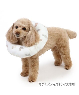 PET PARADISE ペットパラダイス makokoro エリザベスカラー 《わんちゃん柄》   ＳＳ 小型犬 ベージュ