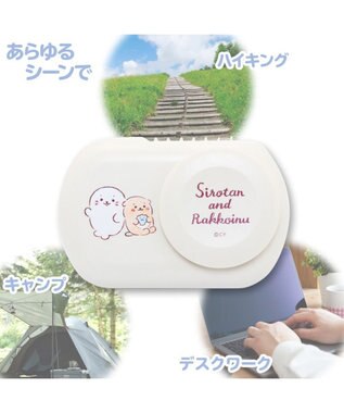 Mother garden しろたん 2way ハンズフリー＆卓上ファン 《しろたん&らっこいぬ》 ミニ 小型 扇風機 スタンド ハンズフリー 充電式 携帯 USBケーブル付き ネックストラップ付き レジャー アウトドア スポーツ観戦 お祭り 夏 暑さ対策  父の日 ギフト -