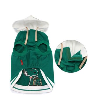 PET PARADISE スヌーピー おでかけ柄  パーカー  《グリーン》小型犬 グリーン