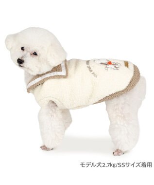 PET PARADISE スヌーピー 遠赤外線 セーラーニット お散歩 小型犬 ホワイト×ブラウン