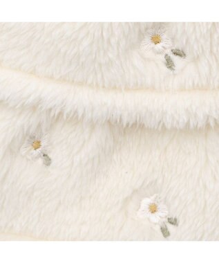 PET PARADISE ペットパラダイス ボア スカートつなぎ 《花刺繍》 小型犬 オフホワイト