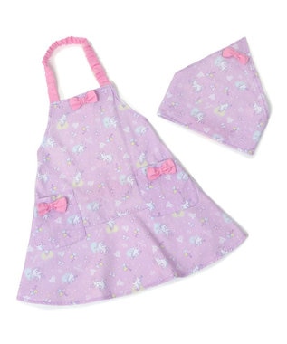 Mother garden マザーガーデン キッズエプロン & 三角巾 セット 100cm 《ユニコーン/野いちご》 ユニコーン