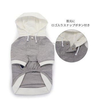 PET PARADISE J.PRESS サガラ ロゴ パーカー 小型犬 グレー