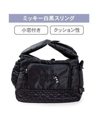 PET PARADISE ディズニー ミッキーマウス 白黒 スリングバッグ Ｍ ブラック