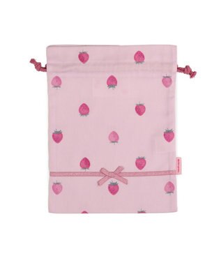 Mother garden マザーガーデン 野いちご 巾着 小《レトロストロベリー柄》 レトロストロベリー柄