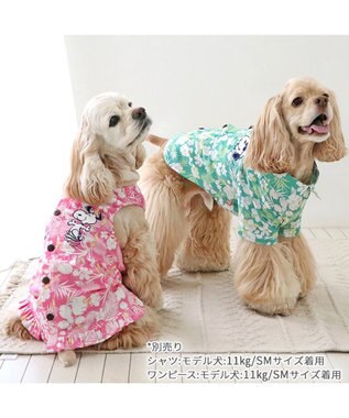 PET PARADISE スヌーピー 背中開き アロハシャツ 中型犬 グリーン