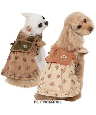 PET PARADISE ペットパラダイス キルトベスト付きワンピース 《ブラウン》 超小型犬 小型犬 ブラウン