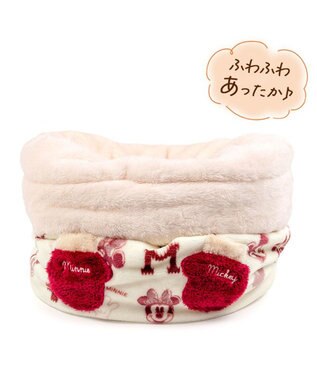 PET PARADISE ディズニー ミッキーマウス 筒型 寝袋 《ニット柄》Ｓ ホワイト×レッド