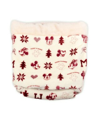 PET PARADISE ディズニー ミッキーマウス 筒型 寝袋 《ニット柄》Ｓ ホワイト×レッド