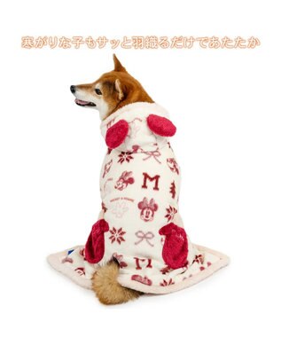 PET PARADISE ディズニー ミッキーマウス 着る毛布 《ニット柄》 中型犬 ホワイト×レッド