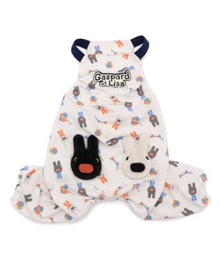 PET PARADISE リサとガスパール サロペット 《二人飛び柄》 小型犬 ホワイト