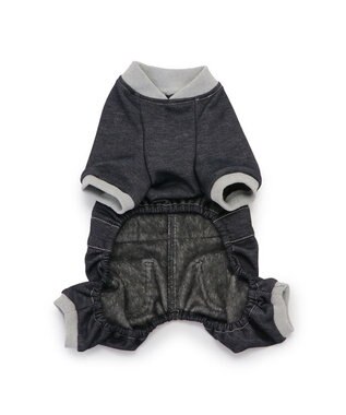 PET PARADISE Ｌｅｅ ニット デニム ロンパース 小型犬 紺（ネイビー・インディゴ）