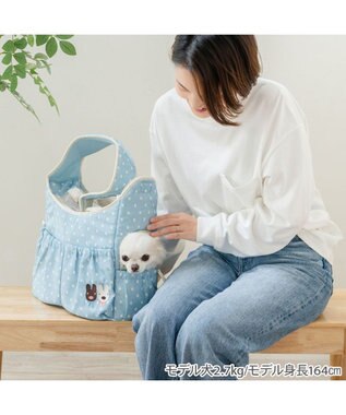 PET PARADISE リサとガスパール 刺繍 スリングバッグ Ｓ ブルー