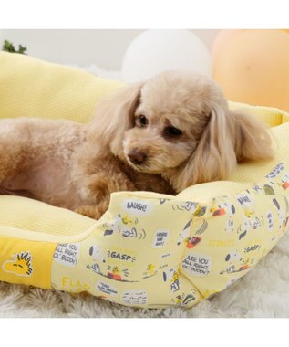 PET PARADISE スヌーピー　いつも一緒 カドラー M  小型犬 57×45cm イエロー