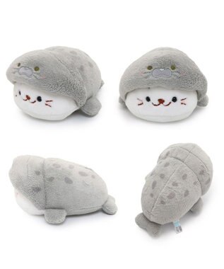 Mother garden しろたん ちびマスコット16ｃｍ 単品 《らっこいぬ / らむね / ゴマフアザラシ / サメ / カエル》 ゴマフアザラシ