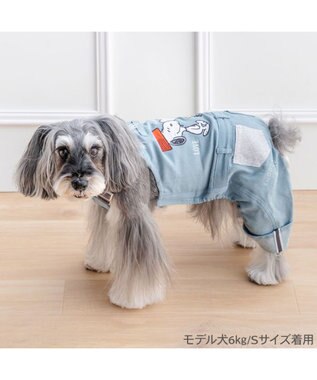 PET PARADISE スヌーピー ライトデニム オーバーオール 小型犬 ライトインディゴブルー