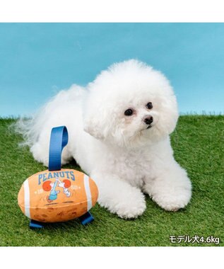 PET PARADISE スヌーピー タブ付 ラグビーボール トイ オレンジ