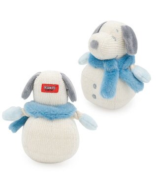 PET PARADISE スヌーピー 雪だるまトイ 青マフラー ホワイト