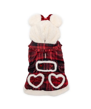 PET PARADISE ディズニー ミニーマウス チェックコート 中型犬 レッド×ホワイト