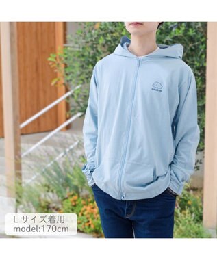 Mother garden しろたん 指穴付ジップパーカー  ユニセックス ライトブルー